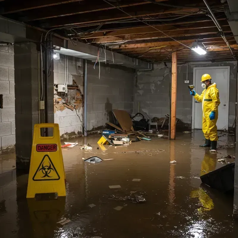 Flooded Basement Electrical Hazard in Lanett, AL Property