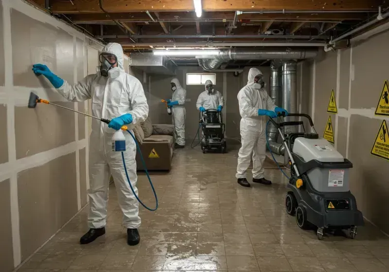 Basement Moisture Removal and Structural Drying process in Lanett, AL